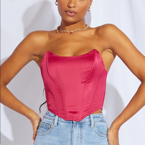 PrettyLittleThing | Tops | Pretty Little Thing Hot Pink Corset Top |  Poshmark